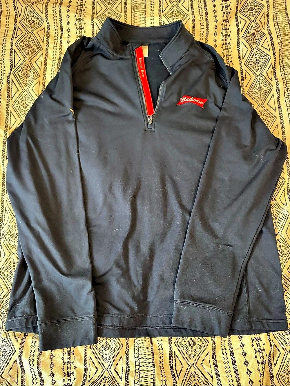 Budweiser King of Beers Men’s XL Navy Quarter Zip Pullover